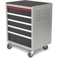 HBM Carro de herramientas profesional 5 cajones Deluxe para mobiliario de taller