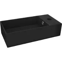 Syfax Lavabo con rebosadero cerámica negro mate