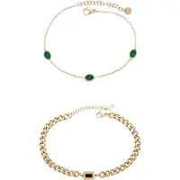 Faina Pulsera oro / esmeralda