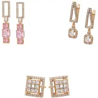Faina Pendientes oro / rosa / transparente