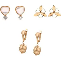 Faina Pendientes oro / transparente / blanco perla