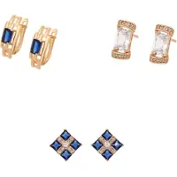 Faina Pendientes azul oscuro / oro / transparente
