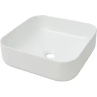 Syfax Lavabo cuadrado de cerámica blanco 39x39x13,5 cm