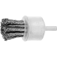 Lessmann Cepillo de cerdas metálicas , fabricado con alambre de acero inoxidable, con las siguientes dimensiones: diámetro del cepillo x grosor de las cerdas: 28X0,50 mm