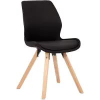CLP Silla de comedor Luna, tapizada. Silla de cocina moderna con respaldo, resistente hasta 136 kg, adecuada para cocina y salón. Color: negro. Material: tela