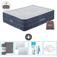 Bestway Colchón inflable - Para 2 personas - 152 x 203 x 51 cm - Azul - Incluye accesorios