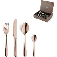 Amefa Oxford 1860ZEMDF3C40 Copper, Juego de cubiertos de 24 piezas en estuche de madera