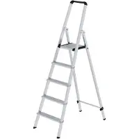 MUNK Günzburger Steigtechnik MUNK: Escalera de tijera de 5 peldaños, de acceso unilateral
