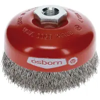 Osborn Cepillo de alambre para amoladora angular, diámetro 100 mm, cepillo de copa para amoladora angular, con alambre especial Xtreme, cepillo de alambre de acero, ondulado