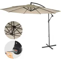 Mendler Toldo para pérgola Acerra, parasol, protección solar, diámetro 3m, inclinable, poliéster/acero, 11kg, color crema, sin estructura de soporte