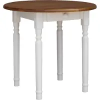 Koma Tools Mesa redonda, madera de pino, Ø 90 cm, blanco/tono roble