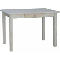 Koma Tools Mesa de comedor, pino macizo, con cajón, 100 × 60 cm, sin tratar