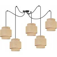 Light11 HOME Lámpara colgante, lámpara de techo, pantalla de lámpara, estilo bohemio, material yute