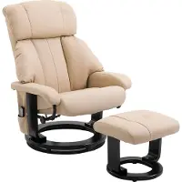 Fortuna Silla reclinable Lai con función de reclinación, sillón de masaje, sillón de televisión, sillón reclinable, silla ergonómica con reposapiés, color beige, 76 x 80 x 102 cm
