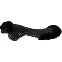 Acavallo Piuma: Protector delantero ligero con sistema de ventilación, diseño ergonómico, corte para la silla de montura, material ecológico de lana, color: negro