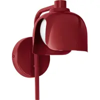 Osram Lámpara de pared decorativa Corolle, en metal y vidrio rojo, con casquillo G9, cable de tela y estilo retro