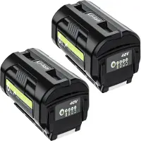 StarTech.com Batería de repuesto para Ryobi de 40V, de iones de litio, con 6000 mAh, compatible con las series OP4050/OP4060, para cortacéspedes, de color gris