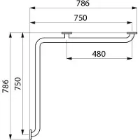 Delabie Barandilla para 2 paredes, modelo D32, dimensiones 750x750 mm, acero inoxidable cepillado y pulido.