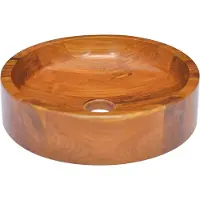 Syfax Lavabo de madera maciza de teca Φ40x10 cm
