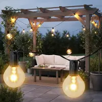 Spetebo 3.06 Guirnalda solar con 20 bombillas - Longitud aproximada: 570 cm - Iluminación LED para fiestas - Color: blanco cálido