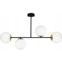 Light11 HOME Lámpara de techo, candelabro, estilo industrial, elegante, blanco, con esferas de vidrio