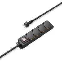 Hama 223064 4-fach Steckdosenleiste mit Schalter 4,0 m schwarz