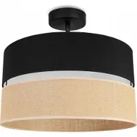 Light11 HOME Lámpara de techo con pantalla de yute, 40 cm, color negro
