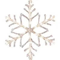 Konstsmide , adorno LED de acrílico con forma de copo de nieve, 24 diodos de luz blanca cálida, transformador exterior de 24V, cable transparente.- 4440-103