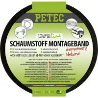 Petec Cinta de montaje de espuma, color negro, adhesiva por ambas caras, tipo SB, modelo 87200
