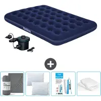 Bestway Colchón inflable - Cama doble - 137 x 191 x 22 cm - Azul - Incluye accesorios
