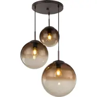 Globo Lámpara colgante , metal marrón, 3 bombillas E27