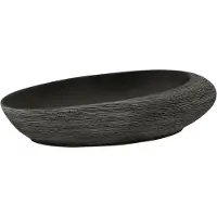 Syfax Lavabo sobre encimera ovalado cerámica gris y negro 59x40x14 cm