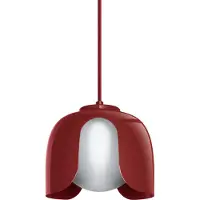 Osram Lámpara colgante Decor Corolle, color rojo, con estructura de metal y pantalla de vidrio, casquillo E27, cable de tela, 200 mm, estilo retro