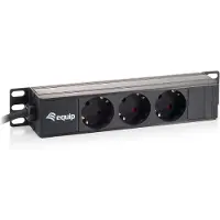 Equip 333299: Barra de enchufes de 10 pulgadas (1HE), triple, con posibilidad de montaje en pared, cable de 1,50 metros, color negro