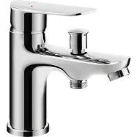Loge Grifo de bañera de pie, para un solo agujero, sin juego de ducha, con borde para bañera