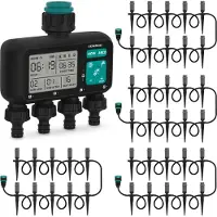 Vonroc Programador de riego de 4 vías y 4 sistemas de riego | Set de inicio completo
