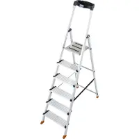 Krause 127242: Escalera de pie con peldaños, modelo Sepuro, con 6 peldaños