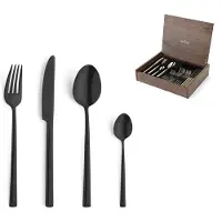 Amefa Metropole Black 1170 cubertería de 24 piezas en estuche de madera