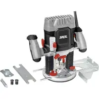 Skil Fresadora de sobremesa de 1200 W, con una profundidad de corte de 55 mm, que incluye guías y mandíbulas de sujeción. Modelo: 1841 AA