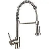 OEM Grifo de cocina, con caño extraíble, de un solo mando, acabado en níquel cepillado