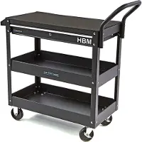 HBM Carro de herramientas universal Deluxe de 3 capas con cajón y bastidor