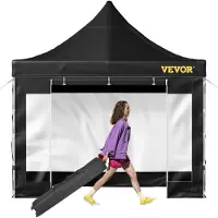 Sweiko Pabellón plegable de 3x3 metros. Pabellón pop-up de poliéster con revestimiento de PVC de 240 gramos. Altura ajustable de 1,95 a 2,13 metros. Tienda de campaña para fiestas, jardín o playa