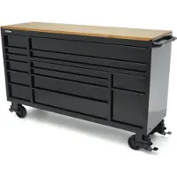 HBM Carro de herramientas, 14 cajones, 182 cm, negro