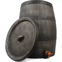 Yerd Regentonne, depósito de agua, barril para lluvia o vino, con grifo de desagüe de 3/4". Capacidad: 140 litros. Marca: Barrik