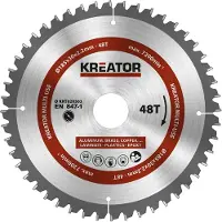 Kreator 1. Hoja de sierra circular de 185 mm, 2,2 mm de grosor, 48 dientes, con un orificio de 30 mm