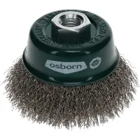 Osborn Cepillo de alambre para amoladora angular, diámetro 75 mm, cepillo de copa para amoladora angular, con alambre especial Xtreme, cepillo de alambre de acero inoxidable, ondulado