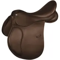 Waldhausen Silla de doma versátil Comfort, de cuero marrón y negro, color: marrón, talla: 17,5"/44 cm