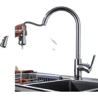 OEM Grifo de cocina extraíble, con múltiples modos de rociado, construcción en acero inoxidable, modelo CF04021CP, acabado cromado