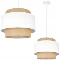 Light11 HOME Lámpara colgante, lámpara de techo, pantalla de lámpara, estilo bohemio, material yute