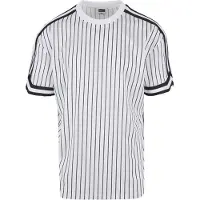 Urban Classics Oversized Striped Mesh Tee White/black Talla: L | Camisetas Outlet | Hombre | Blanco